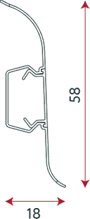 Профиль плинтуса Birch 58 мм, 2200 × 58 × 18 мм