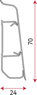 Профиль плинтуса Birch 70 мм, 2200 × 70 × 24 мм